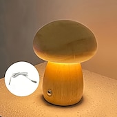 abordables Lampes de table-Lampe led champignon rechargeable, veilleuse de table créative, veilleuse de chevet, interrupteur tactile, lumière d&#039;ambiance, cadeau