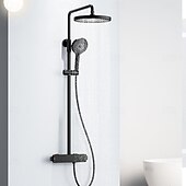 abordables Grifos de ducha-Sistema ducha / Válvula mezcladora termostática Conjunto - Alcachofa incluida Ducha de chorro múltiple Cascada Moderno Galvanizado Apertura Externa Válvula Cerámica Bath Shower Mixer Taps