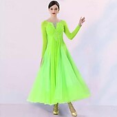 economico Abbigliamento da Competizione-Balli da sala Abito A fantasia Cristalli / Strass Per donna Prestazioni Feste Manica lunga Retato Elastene Organza