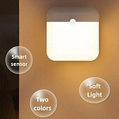 cheap Sensor Night Lights-USB Rechargeable Motion Sensor LED Night Light Rechargeable Dual Color (Warm White And White) PIR Motion Sensor Light for Wardrobe Bedroom Kitchen Stairs Cabinets Hallways Lighting