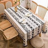 cheap Tablecloth-Bohemian geometric pattern tablecloth cotton and linen waterproof wash free tablecloth spring outing camping picnic mat cover cloth