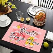 cheap Personalized Decorations-Personalized Tablemat Customized Placemats 1PC/2PCS/4PCS,  Design Your Own Pattern Placemats for Dining Table,12x18inch Decorative Table Mats,Dining Table Decor