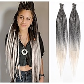 abordables Crocheter les cheveux-Extension Droit Tresses de boîte Cheveux Synthétiques Rajouts de Tresses 20 pièces