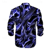 economico Geometrica-Per uomo Geometrica Graffiti Camicia con bottoni Camicie stampate Manica lunga Sottoculturale Da mare Feste Strada Primavera estate Collo ripiegabile Stampa Bottone giù Rosa Rosso Blu Azzurro cielo