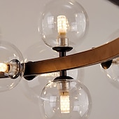 economico Luci Isola cucina-lampada a sospensione moderna a led isola della cucina lampada a sospensione a led 90/120cm base g9 con lampada a sospensione a sfera in vetro trasparente lampada a sospensione nordica luce