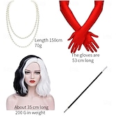 levne Dámské Kostýmy-Sto a jeden dalmatin Cruella de Vil Šaty Cosplay kostým Náhrdelník prázdniny Filmové kostýmy for Dámské Dospělé Karneval Plesová maškaráda