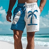 baratos Plantas e Flores Tropicais-Palmeira prancha de surf masculina resort 3d impresso calção de banho calção de banho cintura elástica cordão com forro de malha aloha estilo havaiano férias praia s a 3xl