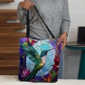 levne Kabelky a tote tašky-Dámské Kabelky do ruky Taška přes rameno Plátěná taška Polyester Nakupování Denní Dovolená Grafika Velká kapacita Skládací Lehká váha Ptáček Modrá Fialová Zelená