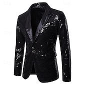 cheap Outfits-Disco 1980s Pants Suits &amp; Blazers Lapel Collar Blazer Disco Sequins Normal Men&#039;s Halloween Masquerade Party Club Pride Parade Adults&#039; Coat Pants