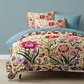 tanie 100% bawełna-l.t.home 100% bawełniana satynowa poszewka na kołdrę dwustronna premium 300 nici na cal kwadratowy kwiatowy elitarny zestaw pościeli queen king size