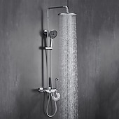 economico Rubinetti doccia-Sistema doccia / Valvola miscelatrice termostatica Impostato - Docetta inclusa Doccia multi spray Moderno Galvanizzato Esterno Valvola in ceramica Bath Shower Mixer Taps