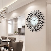 baratos decoração de parede de metal-Grande relógio de parede de metal decorativo silencioso não-ticking grandes relógios modernos decorações para casa para sala de estar quarto sala de jantar escritório