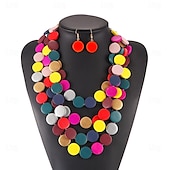 baratos Acessórios e mais-Colar Brinco Colar Brincos Retro Vintage Boêmio Boho Liga Para Cosplay Mulheres Jóias de fantasia Jóias da moda