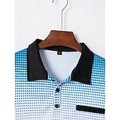  Homme Polo Occasionnel Travail Col Rabattu Manches courtes Points Ronds Imprimé Floral Basique Été Coupe Ample Blanche Marine foncé Polo