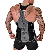 preiswerte Fitness Tank-Tops-Herren Tank Top Weste Unterhemd Ärmelloses Shirt Ärmellos U-Ausschnitt Sommer Farbblock Mode Designer Basic Urlaub Straße Ausgehen Schwarz Weiß Rot Top T-Shirt für Herren