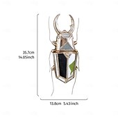 cheap Metal Wall Decor-1PC Ccreative Rresin Mmaterial Gold Asilver Uunicorn Beetle Home Decoration Hhandicraft Wall Hanging with a Special Design Of Mmirror Inlaid Surface is a Good Collectible For Iinsect Eenthusiasts