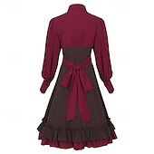 ieftine Rochii-Lolita gotică Punk și gotic Steampunk Rochii Episcop Cu Volane Bloc Culoare Răsfrânt Costume de fancy Pentru femei Fantezie Steampunk Performanță Mascaradă Adulți Rochie