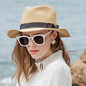abordables Chapeaux de fête-Chapeaux Fibre naturelle Paille Chapeau de seau Chapeau de Paille Chapeau de soleil Mariage Casual simple Classique Avec Ruban Casque Couvre-chef