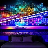 Недорогие Черные гобелены-черный гобелен, реагирующий на ультрафиолет, светящийся в темноте, светящаяся вечеринка, периодическая таблица элементов, психоделический, туманный, подвесной гобелен, настенное искусство, фреска для