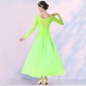 economico Abbigliamento da Competizione-Balli da sala Abito A fantasia Cristalli / Strass Per donna Prestazioni Feste Manica lunga Retato Elastene Organza