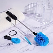 economico Pulizia cucina-Set di spazzole per la pulizia delle bottiglie d&#039;acqua 3 in 1: perfetto per bottiglie a collo stretto, bottiglie sportive, tazze da caffè, bicchieri e fiaschette