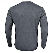 cheap Waffle Knit Tee-Men&#039;s Waffle Shirt T Shirt Tee Top Long Sleeve Shirt Long Sleeve Crew Neck Spring &amp;  Fall Plain Fashion Designer Basic Knitted Vacation Street Going out Dark Brown Dark Grey Black Top Tee for Men