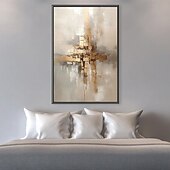 preiswerte Ölgemälde-Großes handgemaltes Blattgoldgemälde auf Leinwand, abstraktes beiges Ölgemälde, luxuriöse Kunst, strukturiertes Gemälde, handgemalte Kunst, goldenes Ölgemälde, Wanddekoration für Hoteldekoration