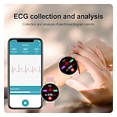 お買い得  スマートウォッチ-iMosi ECG PPG女性用スマートウォッチ 1.27インチフルタッチスクリーンBluetooth通話温度モニターペドメーターAndroid iOS対応ハンズフリー通話防水IP68
