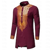 economico Musulmano arabo-Per uomo Maglietta Abiti africani moderni Stampa africana Dashiki Per adulto Superiore Pantaloni