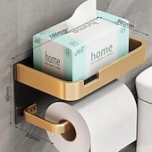 cheap Toilet Paper Holders-Toilet Tissue Box Wall Mounted Toilet Paper Drawer Bathroom Non Perforated Toilet Paper Rack Toilet Roll Paper Storage Rack