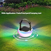 economico Striscie luci ad energia solare-lanterna da campeggio luci solari a stringa multifunzionali ricaricabili tenda da campeggio luce da esterno 16,4 piedi ip65 attrezzatura da campeggio impermeabile con emergenza ricaricabile per decorazioni natalizie, per la casa e per le feste