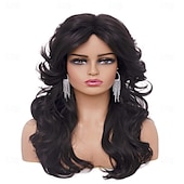 economico Parrucche storiche-Parrucche vintage Rugelyss parrucca mista marrone per donne parrucche sintetiche a strati complete per cosplay costume parrucche disco degli anni &#039;60 &#039;70 &#039;80 di Halloween