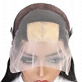 economico Parrucche lace front capelli veri-Parrucca frontale in pizzo con meches 1b/613#, capelli umani, ondulati, densità 150%, 13x4
