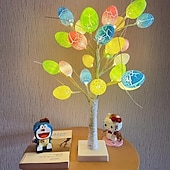 cheap Easter Lights-Easter Decorations White Birch Tree with 24 Pcs Easter Egg Ornaments 24 Warm White LED Lights Easter Egg Tree Centerpiece for Table Spring Home Wedding Birthday Indoor