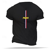 abordables T-shirt graphique pour hommes-T-shirt à manches courtes pour le jour des anciens combattants Patriote Américain Drapeau de Paris coton graphique noir blanc bleu foncé confortable mode décontractée sports extérieur designer