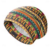 abordables Accessoires de coiffure-Chapeau pull pour femmes, chapeau de couchage imprimé africain, couche intérieure double couche colorée, chapeau de protection des cheveux élastique réglable