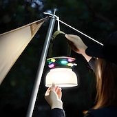 economico Striscie luci ad energia solare-lanterna da campeggio luci solari a stringa multifunzionali ricaricabili tenda da campeggio luce da esterno 16,4 piedi ip65 attrezzatura da campeggio impermeabile con emergenza ricaricabile per decorazioni natalizie, per la casa e per le feste