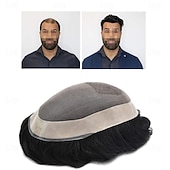 preiswerte Toupets-Herren Remy Menschenhaar Toupees Glatt / Wellen Monofilament / 100% handgebunden / Vollspitze Beste Qualität / Natürlicher Haaransatz / 100% Jungfrau Party / Valentinstag / Freizeitskleidung
