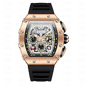 abordables Relojes mecánicos-Reloj Mecánico ONOLA para Hombre Reloj Deportivo al Aire Libre Casual Automático de Carga Calendario Luminiscente Reloj de Gel de Silicona Resistente al Agua