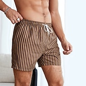 preiswerte Herren Badeshorts-Herren Boardshorts Badeshorts Bademode Ausgehen Wochenende Atmungsaktiv Schnelltrocknend Tasche Kordelzug Elastische Taille Gestreift Kurz Gymnastik Brautkleider schlicht Sportkleidung Himmelblau