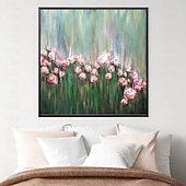 cheap Oil Paintings-Hand painted Beauty Flowers Bloom In Spring Abstract Oil Painting hand painted Wall Art painting Home Decor Picture Modern artwork pciture On Canvas 100% Handpainted oil painting