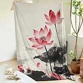 abordables Mantas de cama-Manta con estampado floral, mantas de franela, cálidas, regalos para todas las estaciones, manta grande