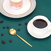 economico Serie Prima-set di posate in oro 4 pezzi set di posate in acciaio inossidabile 18/10 durevole servizio per matrimoni, casa, cucina, stoviglie, utensili, include cucchiaini, coltelli, forchette e cucchiai, set di
