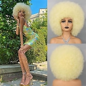 economico Parrucche da festa-parrucche afro rosse per donne nere parrucca senza colla da indossare e andare da 10 pollici parrucche afro ricce parrucche sintetiche color borgogna per feste quotidiane costume cosplay uso