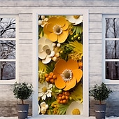 billige Dørdeksler-l.t. hjem avlastning blomster dørdeksler dør billedvev dør gardin dekorasjon bakteppe dør banner for inngangsdør gårdshus ferie fest dekor forsyninger