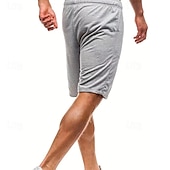 baratos Shorts de moletom-Homens Shorts de moletom Shorts casuais Com Cordão Cintura elástica Tecido Respirável Macio Casual Final de semana Moda Roupa de rua Preto Cinzento Micro-Elástica