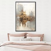 preiswerte Ölgemälde-Großes handgemaltes Blattgoldgemälde auf Leinwand, abstraktes beiges Ölgemälde, luxuriöse Kunst, strukturiertes Gemälde, handgemalte Kunst, goldenes Ölgemälde, Wanddekoration für Hoteldekoration