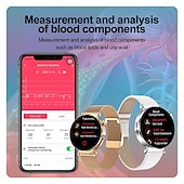 お買い得  スマートウォッチ-iMosi ECG PPG女性用スマートウォッチ 1.27インチフルタッチスクリーンBluetooth通話温度モニターペドメーターAndroid iOS対応ハンズフリー通話防水IP68