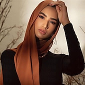 baratos Islâmico Arábico-Mulheres Xales lenços de hijab Árabe árabe muçulmano Ramadã Côr Sólida Adulto Xale