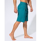 お買い得  男性用水泳パンツ-男性用 ボードショーツ スイムトランク お出かけ 週末 速乾性 ドローストリング 弾性ウエスト ポケット付き 平織り 膝丈 体操服 カジュアル アクティブウェア ワインレッド ブラック
